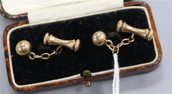 A pair of late Victorian 9ct gold cufflinks.